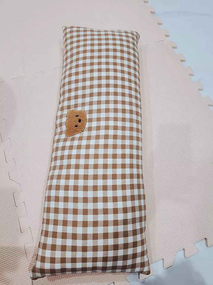 Rectangular Plaid Bear Cotton Baby Bed Pillow photo review