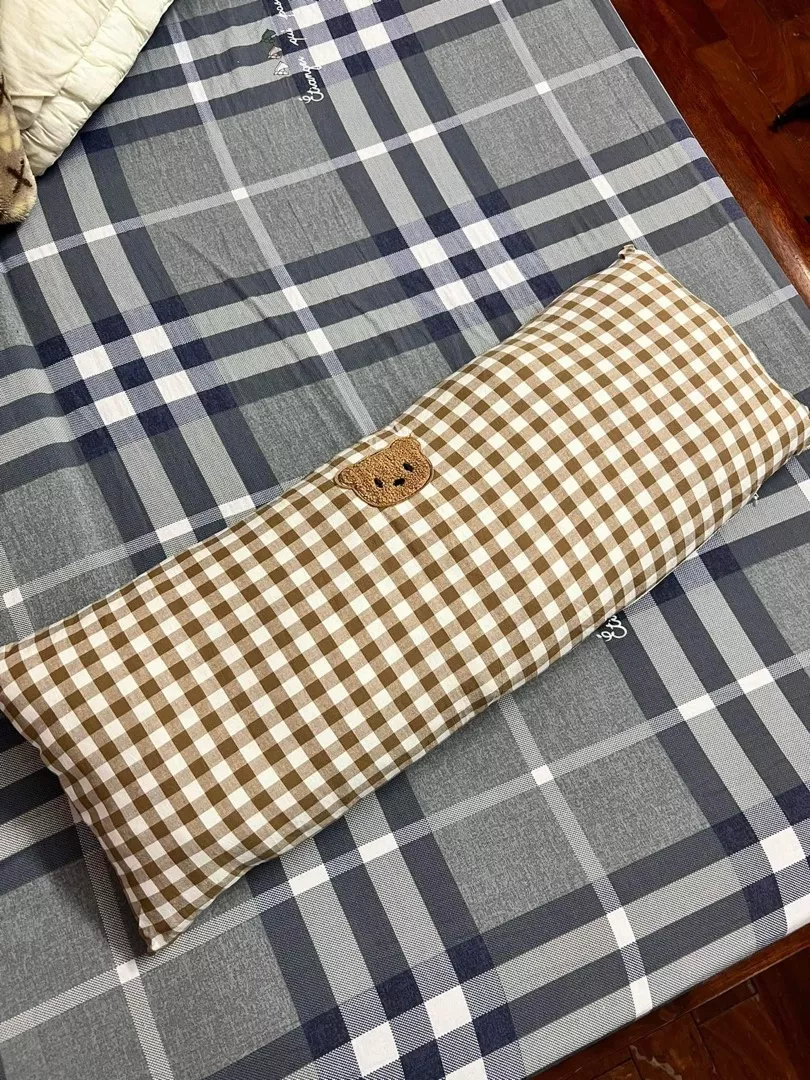 Rectangular Plaid Bear Cotton Baby Bed Pillow photo review