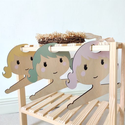 Ins Wooden Girl Clothes Hanger for Princess Room Decor