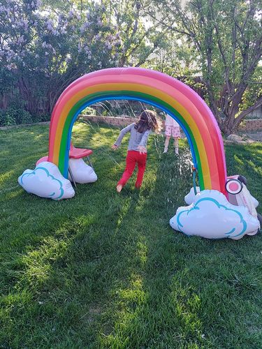 Large Kids Inflatable Water Sprinkler Toy, Inflatable Rainbow Sprinkler photo review