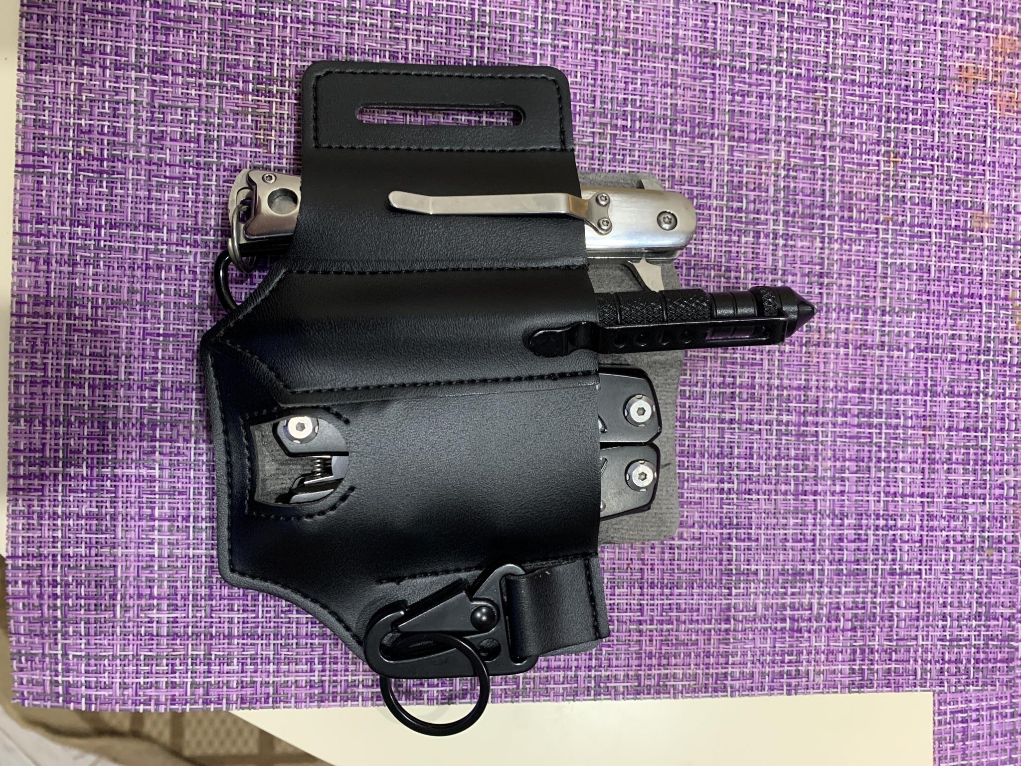 Leather Tool Sheath 2 Pockets Multitool Holder photo review