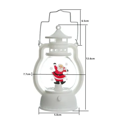 Portable LED Christmas Lanterns With Santa Claus Design For Home And Party Decoration