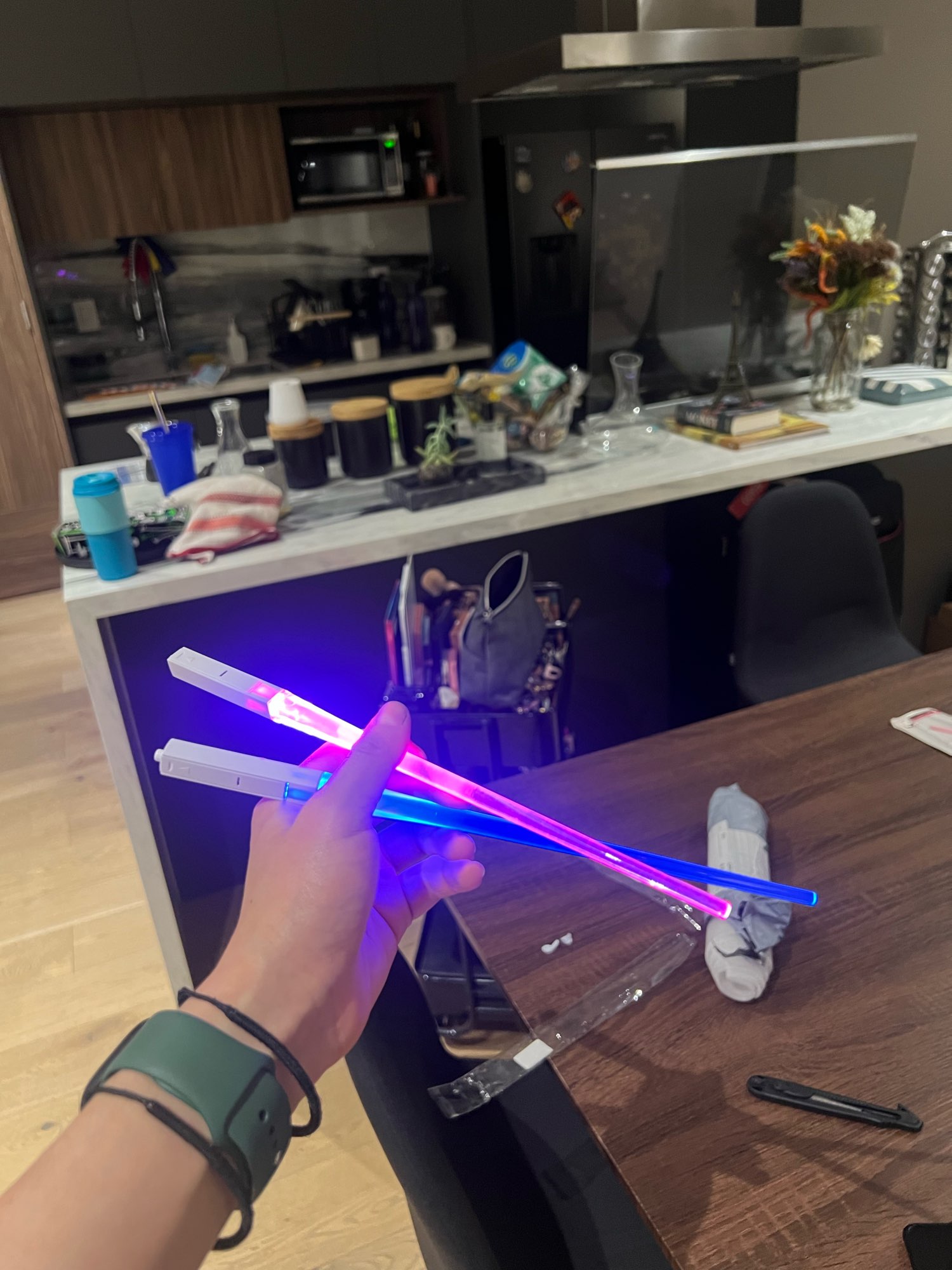 Led Lightsaber Chopsticks With Durable Portable Bpa And Food Safe Tableware photo review