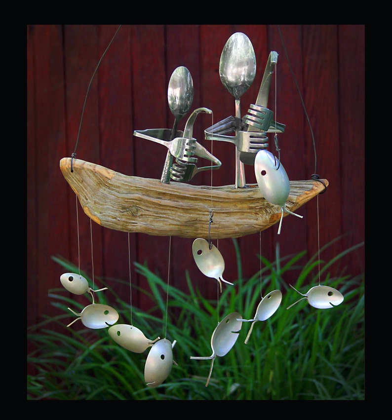 Father And Son Fishing Trip Spoon Fish Wind Chimepresent For image 0