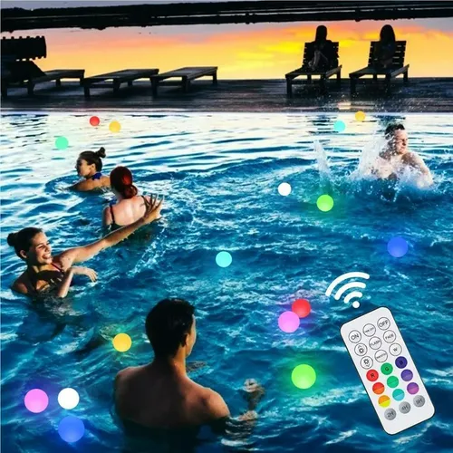 Solar Powered LED Garden Lights, Outdoor Christmas Decoration, Rechargeable RGB Floating Pool Light