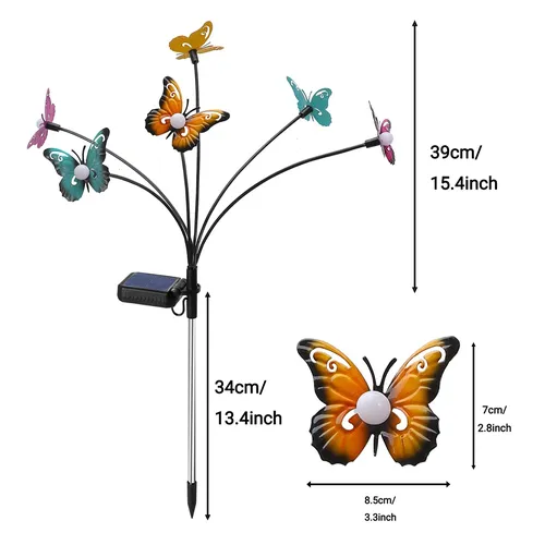 Solar Path Lights, Waterproof Outdoor Garden Decor, Butterfly, Courtyard, Lawn Decor Lamp