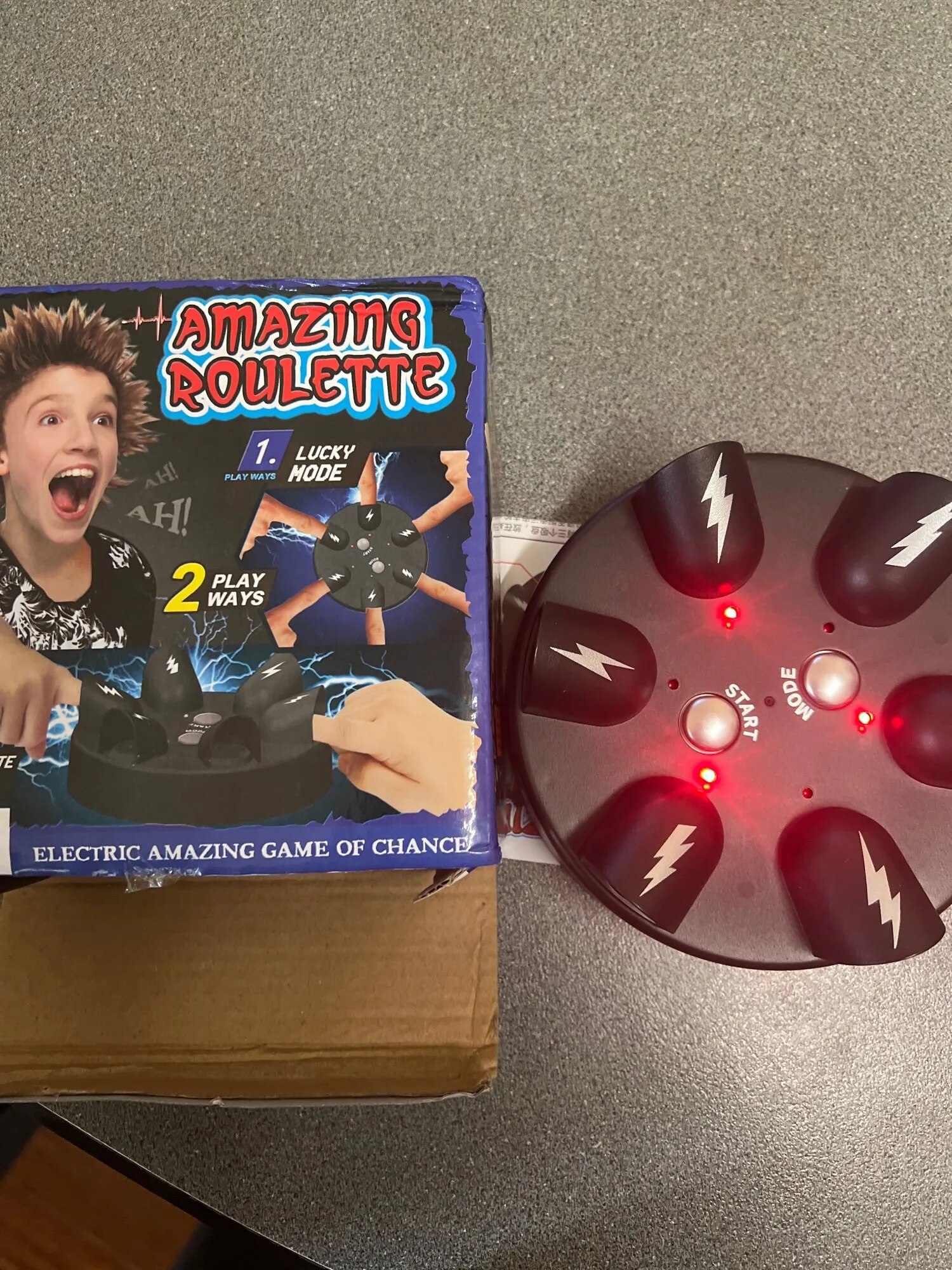 Electric Shock Finger Lie Detector Game For Kids photo review