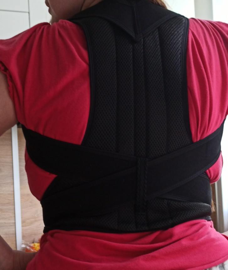 Magnetic Therapy Posture Corrector Back Brace Fully Adjustable Black photo review