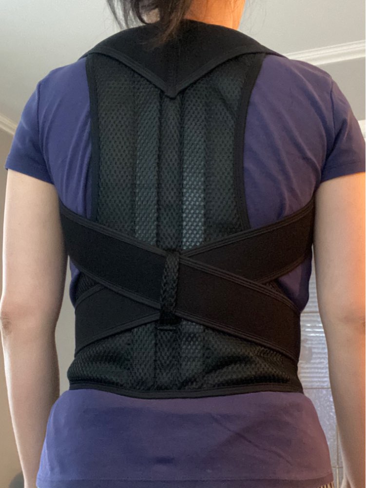 Magnetic Therapy Posture Corrector Back Brace Fully Adjustable Black photo review