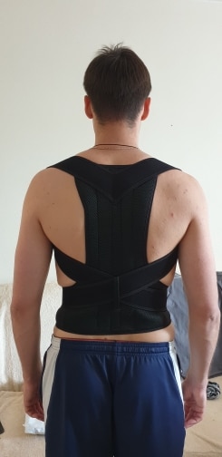 Magnetic Therapy Posture Corrector Back Brace Fully Adjustable Black photo review