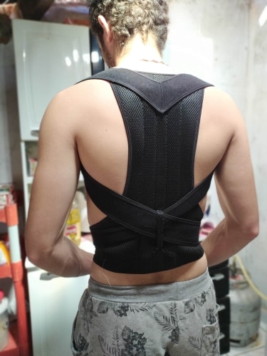 Magnetic Therapy Posture Corrector Back Brace Fully Adjustable Black photo review