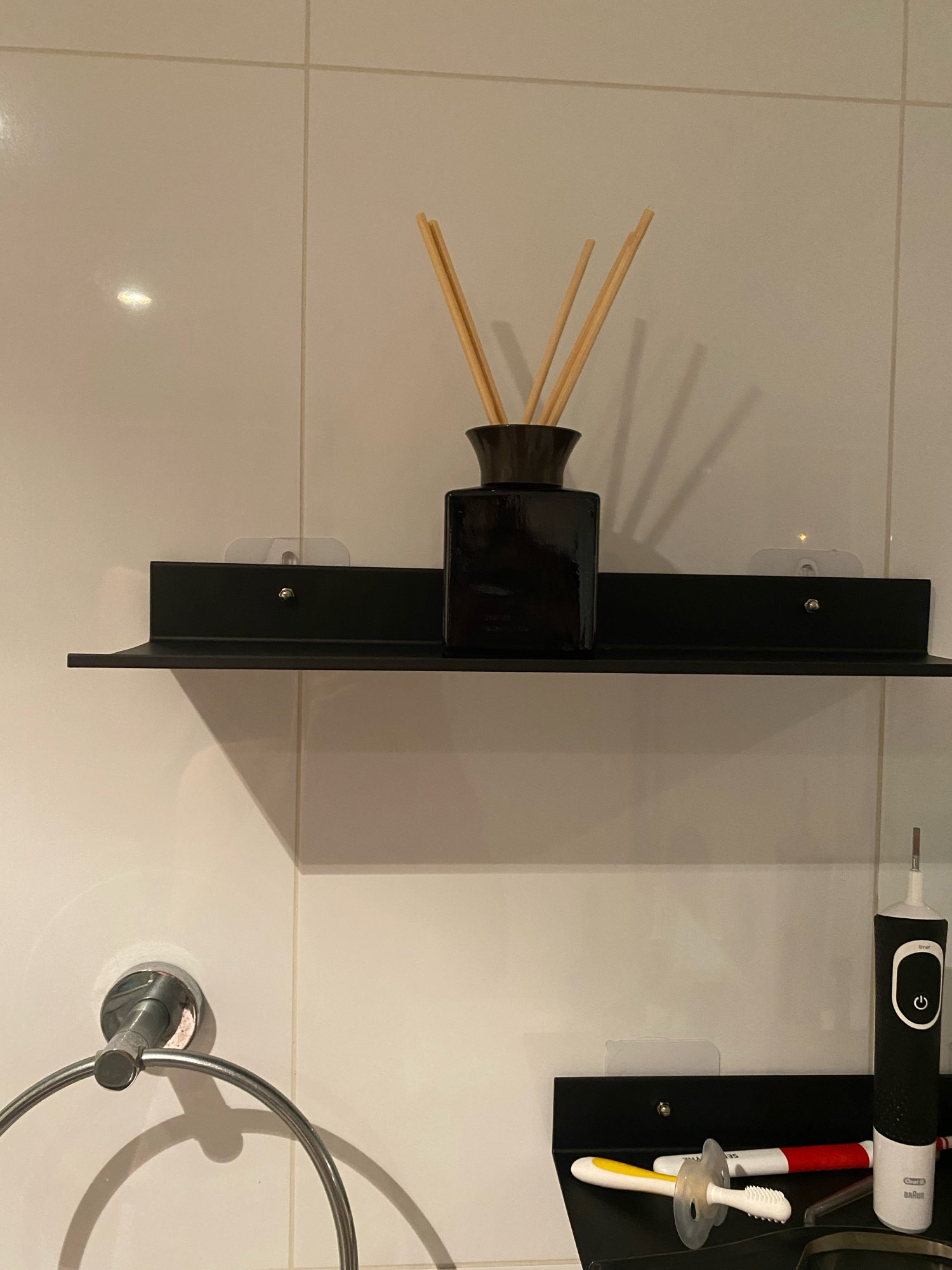 Black Non Perforated Bathroom Shelf photo review