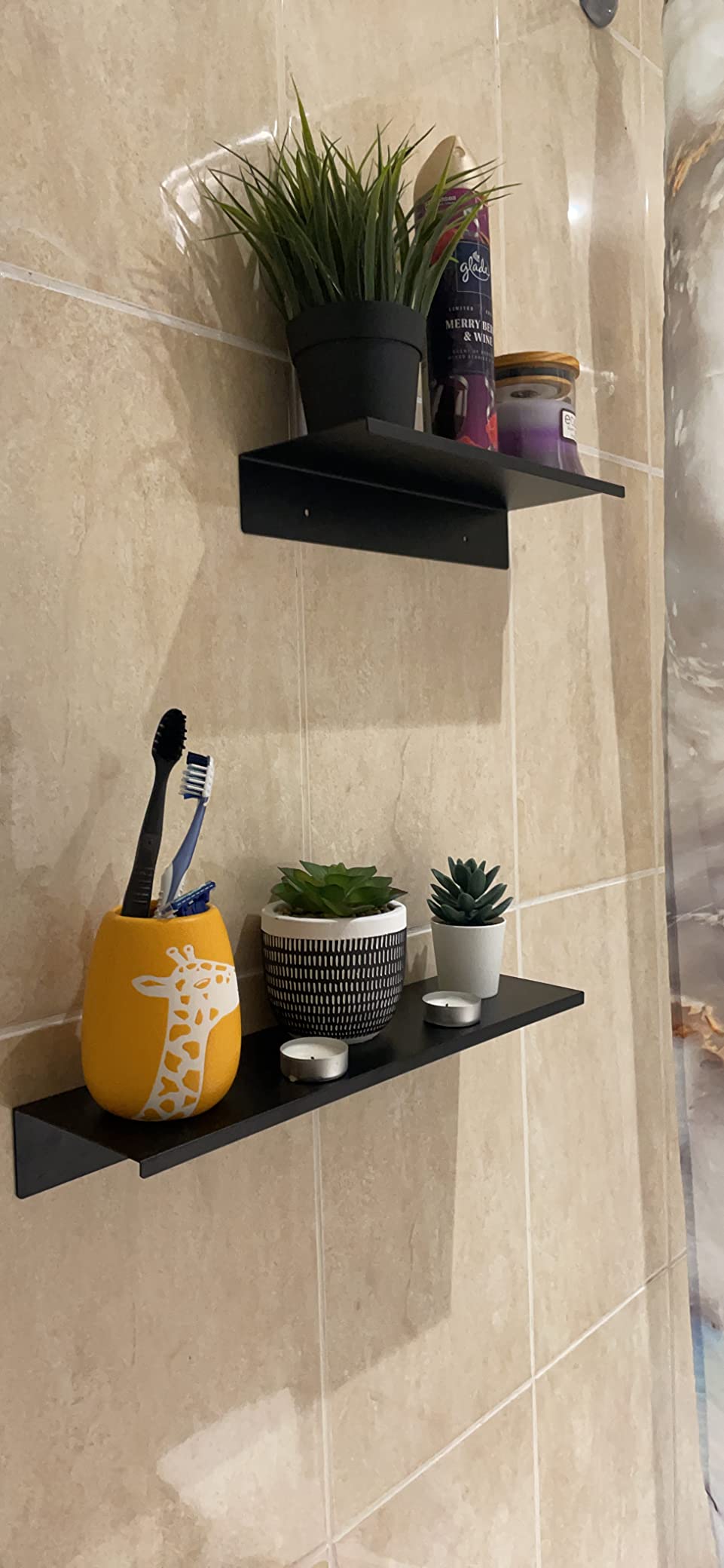 Black Non Perforated Bathroom Shelf photo review