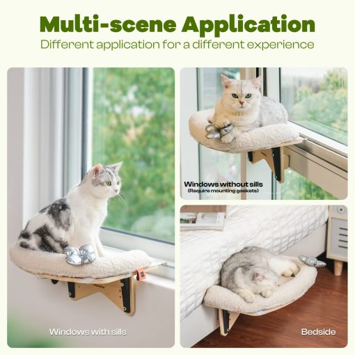 Mewoofun Durable Cat Window Perch with Soft Mat for Indoor Cats