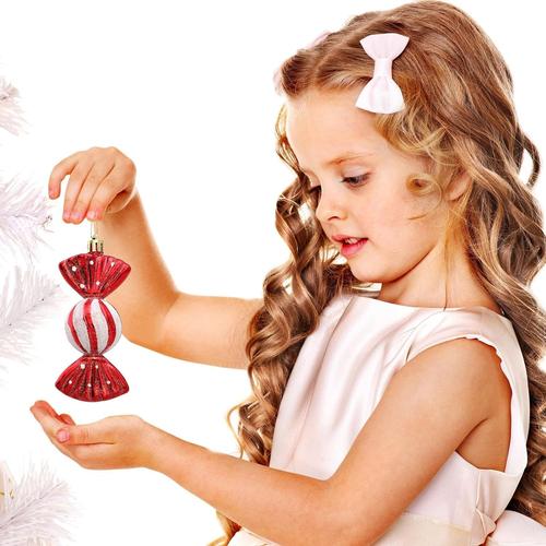 Cute Christmas Candy Canes Lollipop Balls Tree Ornaments For Home Party Decoration