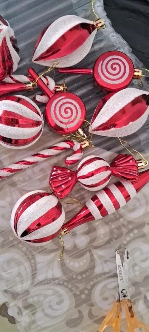Cute Christmas Candy Canes Lollipop Balls Tree Ornaments For Home Party Decoration photo review