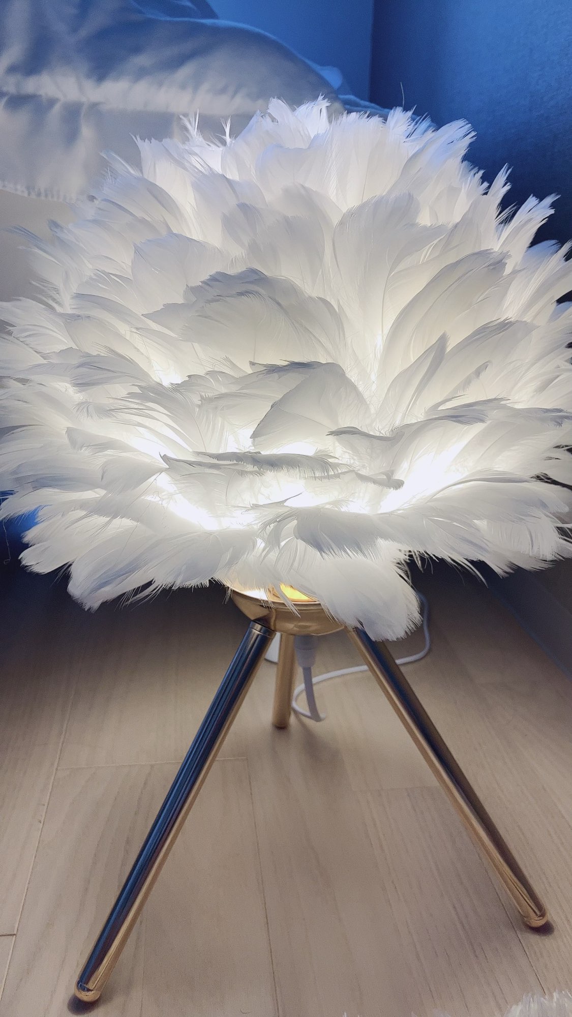 Modern Feather LED Table Lamp for Bedroom, Study, Dining Room, Hotel photo review