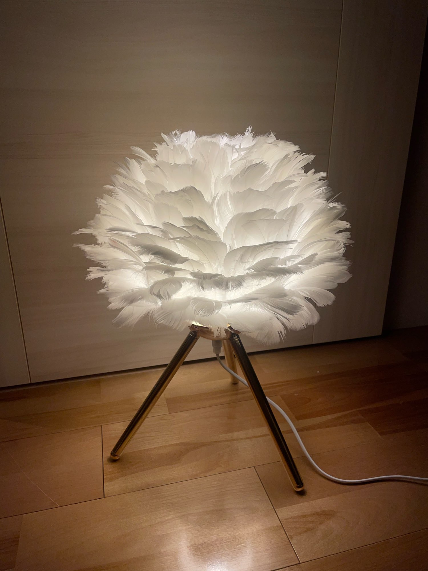 Modern Feather LED Table Lamp for Bedroom, Study, Dining Room, Hotel photo review