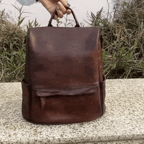 Ladies Genuine Leather Anti-Theft Travel Backpack