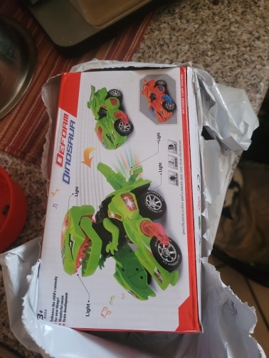 3D Transforming Dinosaur Toy LED Car photo review