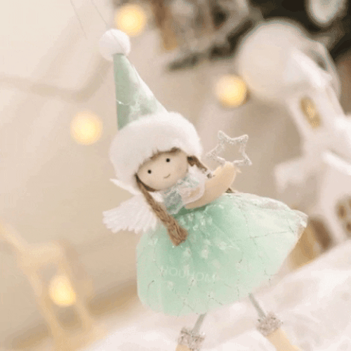 Plush Sitting Angel Girl Pendant Xmas Tree Hanging Ornaments