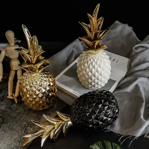 Nordic Gold Pineapple Home Decor For Living Room Wine Cabinet Window Table