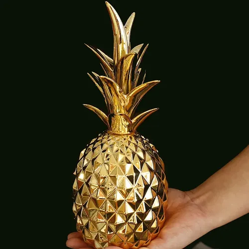 Nordic Gold Pineapple Home Decor For Living Room Wine Cabinet Window Table