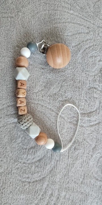 Personalized Wooden Teething Toy with Pacifier Clip photo review