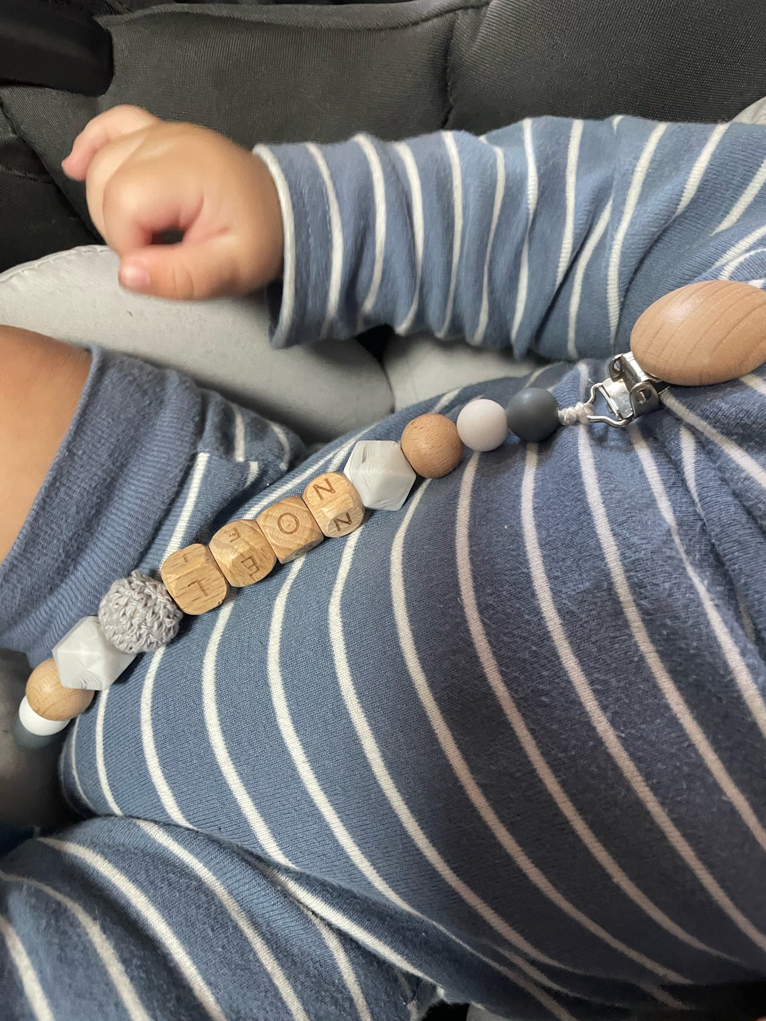 Personalized Wooden Teething Toy with Pacifier Clip photo review