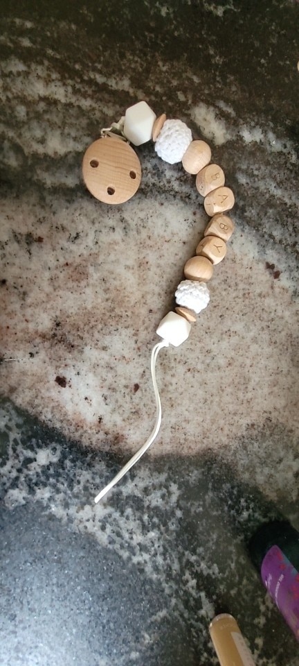 Personalized Wooden Teething Toy with Pacifier Clip photo review