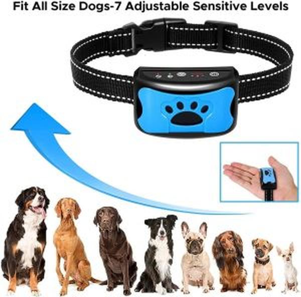 Rechargeable Ultrasonic And Vibration Dog Bark Deterrent Collar With Adjustable Sensitivity