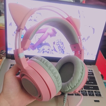 Pink Cat Ear Gaming Headset photo review