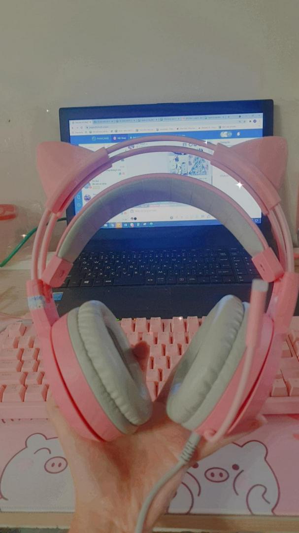 Pink Cat Ear Gaming Headset photo review