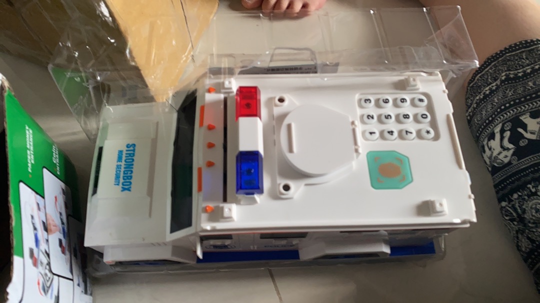 Police car shaped money saving box with password photo review