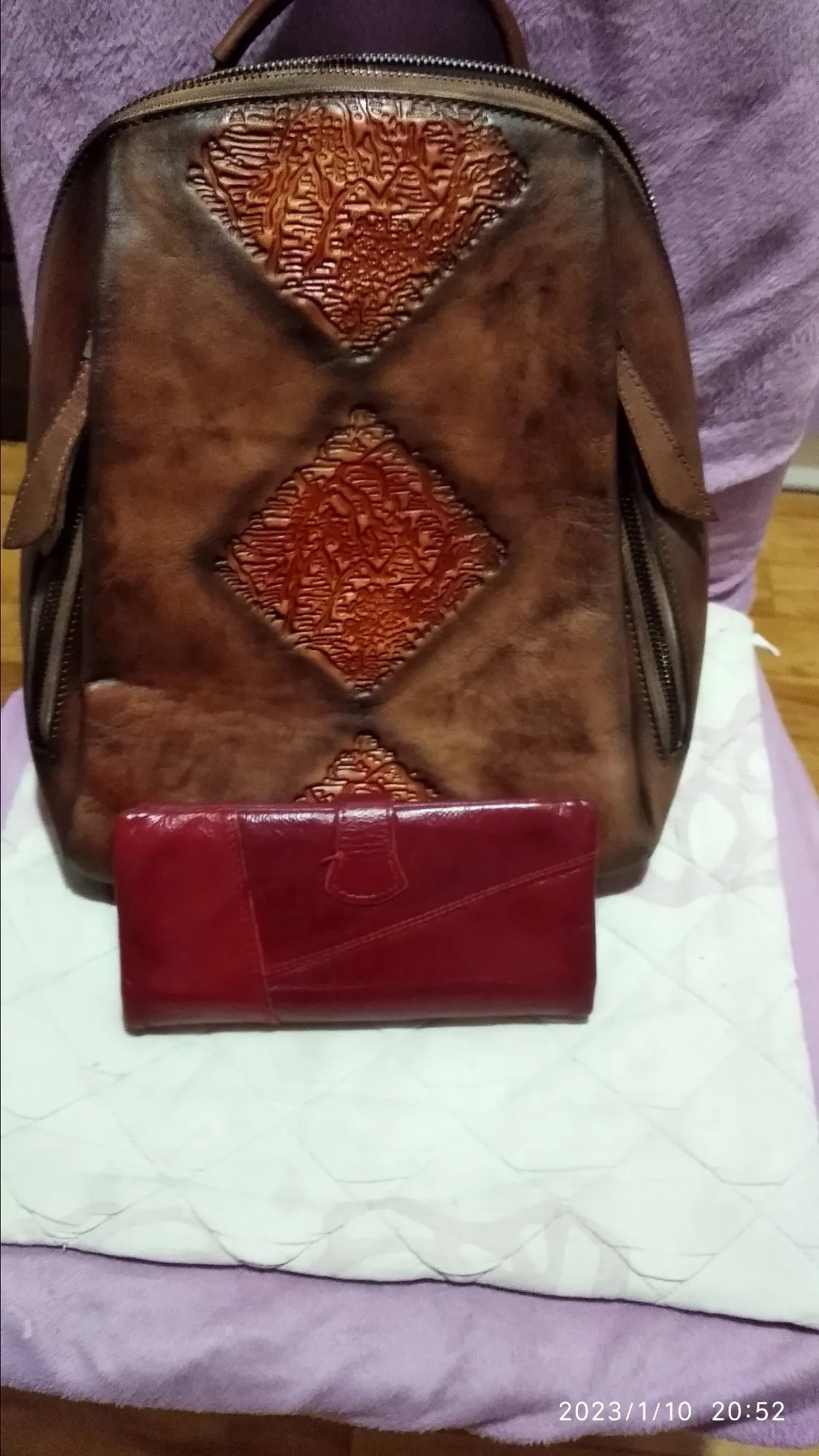 Cowhide Women's Backpack Convenience Patterns photo review