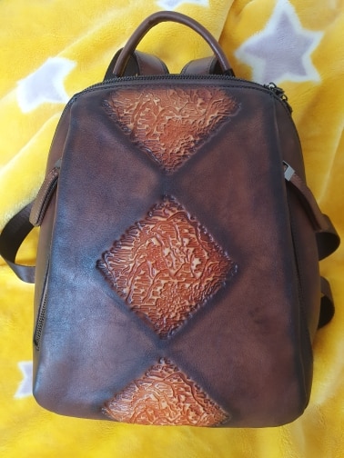 Cowhide Women's Backpack Convenience Patterns photo review