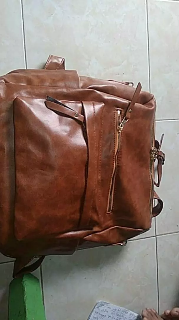Vintage Large Capacity Soft Leather Backpack photo review