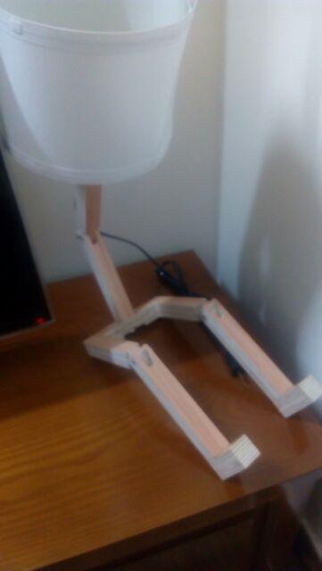 Creative Robot Wooden Table LED Flexible Living Room Table Lamp photo review