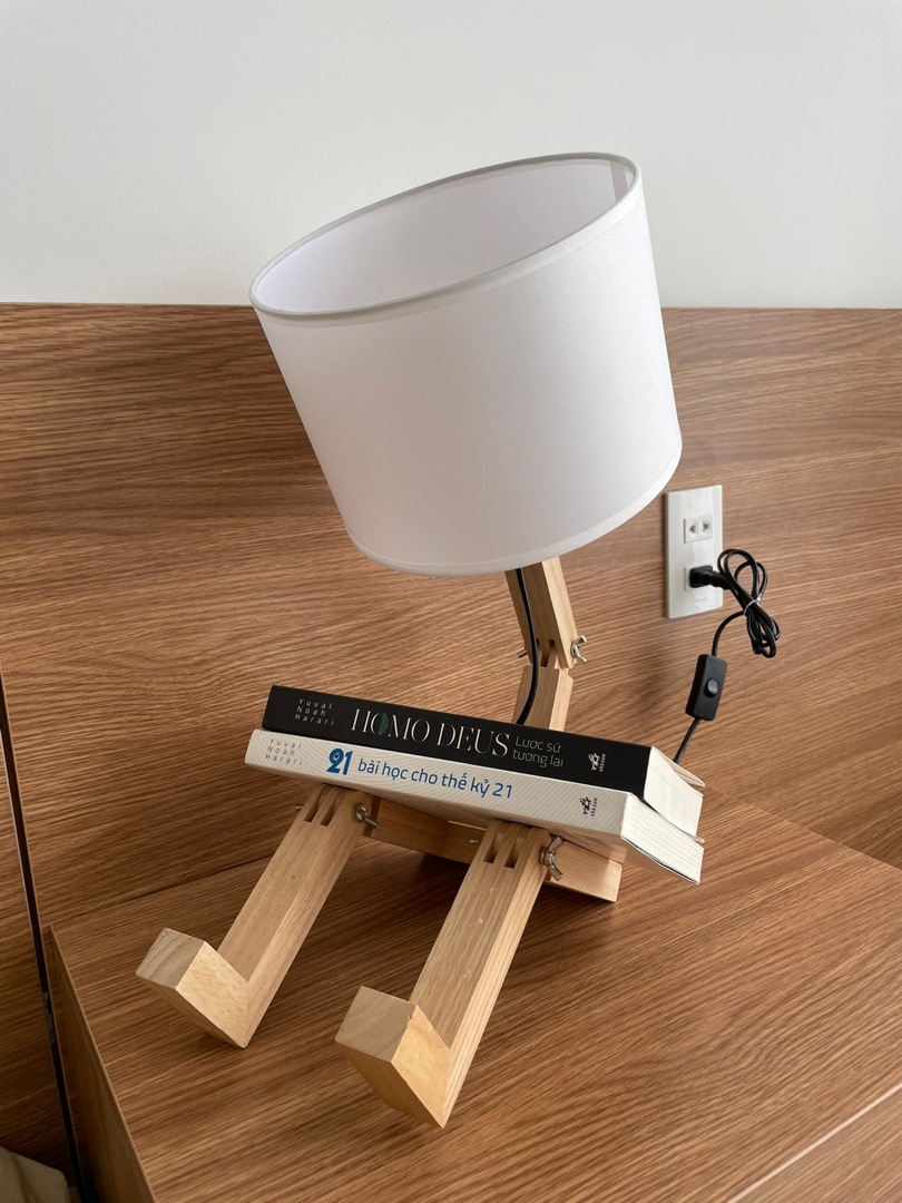Creative Robot Wooden Table LED Flexible Living Room Table Lamp photo review