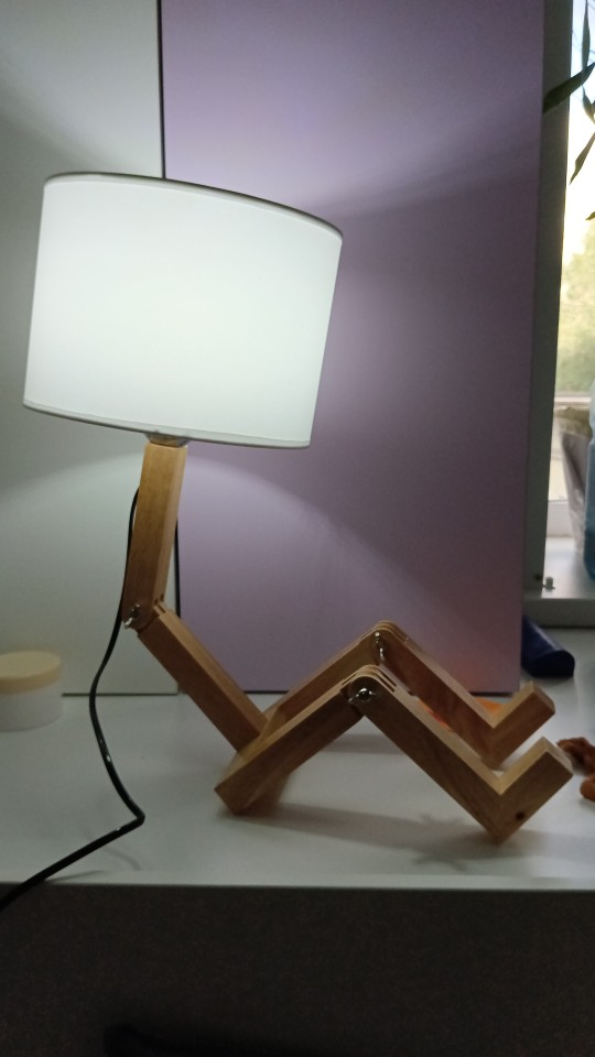 Creative Robot Wooden Table LED Flexible Living Room Table Lamp photo review