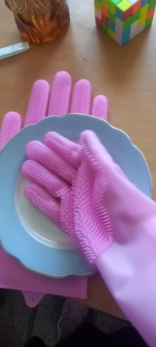 Scrubbing Gloves Dishwashing Cleaning Gloves photo review