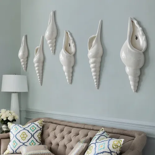 Modern Three-Dimensional Conch Shell Wall Vase For Home Bar Decoration