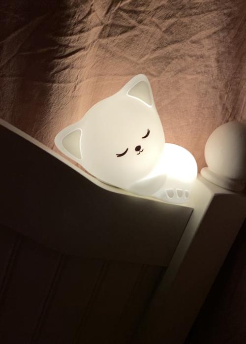 Rechargeable Soft Silicone Cat Seven Colors LED Night Light For Kids Room Decor photo review