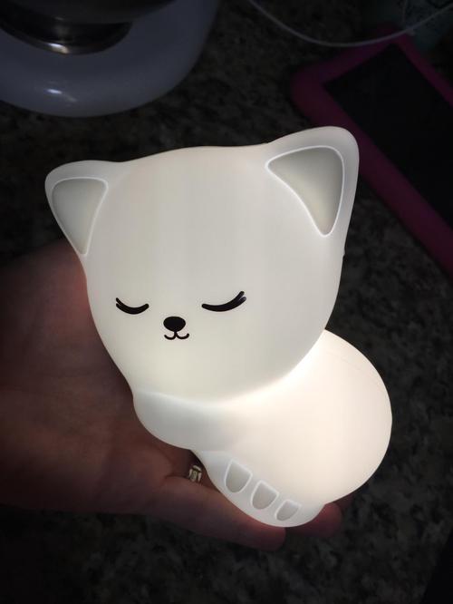 Rechargeable Soft Silicone Cat Seven Colors LED Night Light For Kids Room Decor photo review