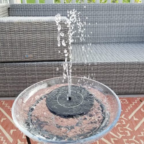 Solar-Powered Bird Fountain Kit, Outdoor Beautification Solar Fountain Pump photo review