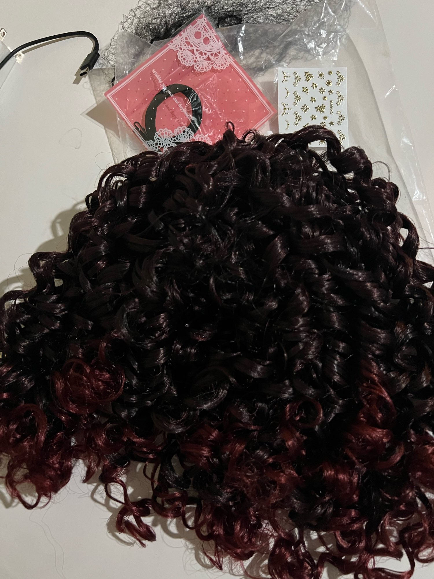 Wig Ponytail Wig Female African Small Curls photo review