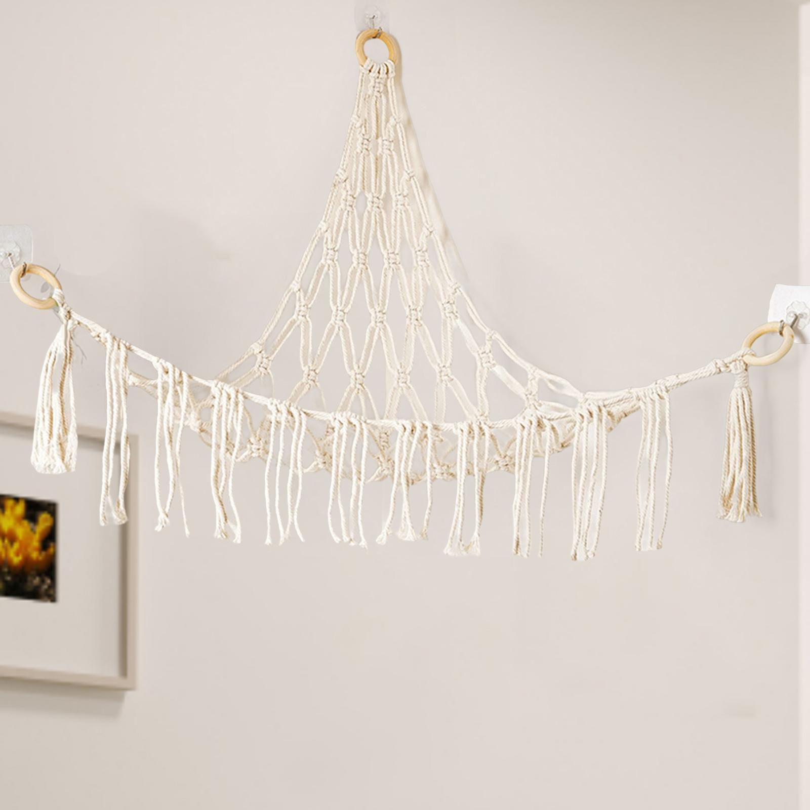 Creative Toy Hammock Hanging Macrame Stuff Soft Display Corner Plush Toys Net for Household Bedroom Holiday Gifts Decoration