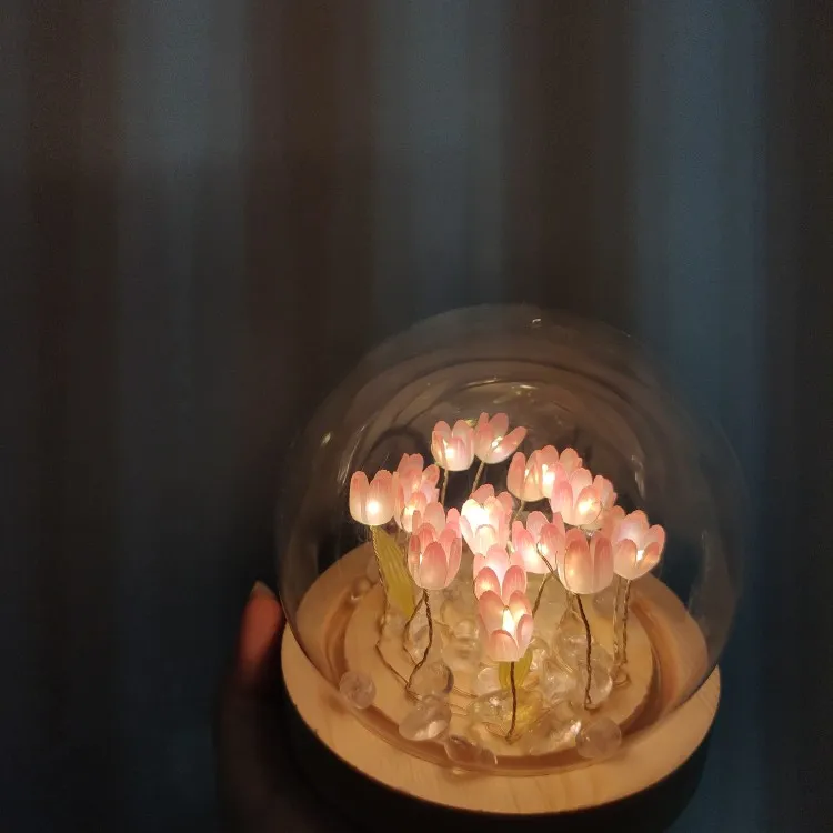 Heat Shrinkable Led Tulip Night Light Manual Diy Material Package photo review