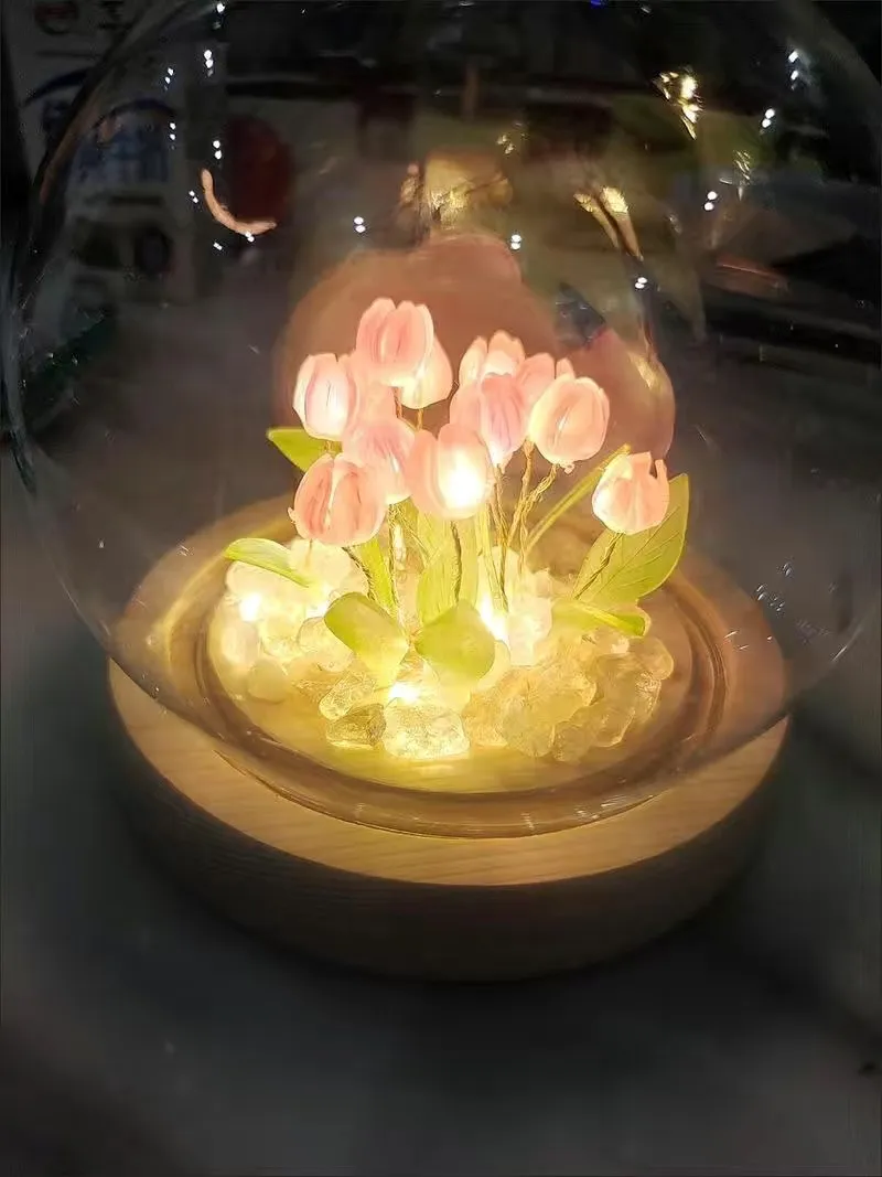 Heat Shrinkable Led Tulip Night Light Manual Diy Material Package photo review