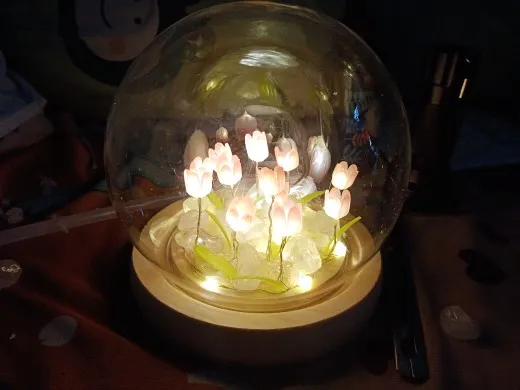 Heat Shrinkable Led Tulip Night Light Manual Diy Material Package photo review